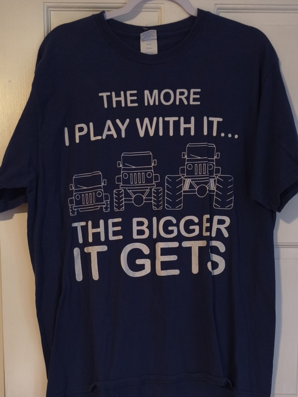 Navy Graphic Tee "The More I Play With It... The Bigger It Gets"